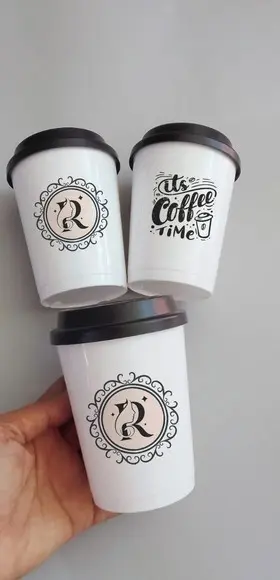 Copos Tampa Café de Plástico Personalizados