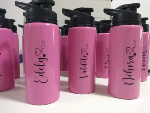 Garrafas de Alumínio Personalizadas Rosa