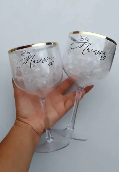 Taça Gin com Borda Personalizada 30 Anos