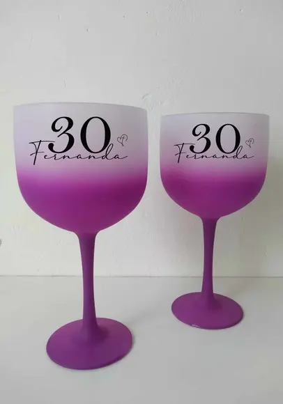 Taças Gin Degradê Roxo 30 Anos