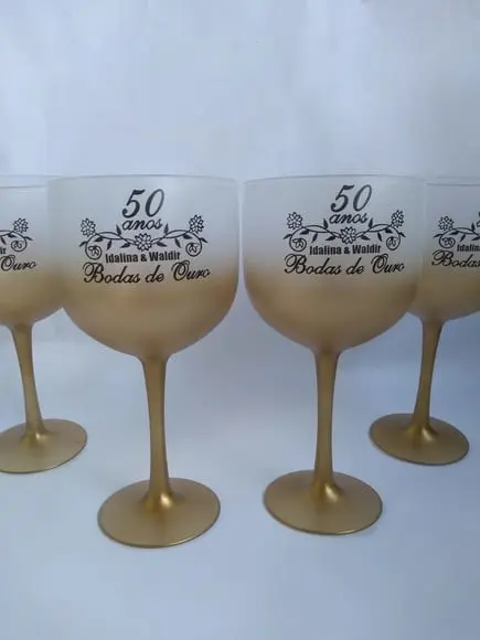 Taças Personalizadas Bodas de Ouro - 50 Anos