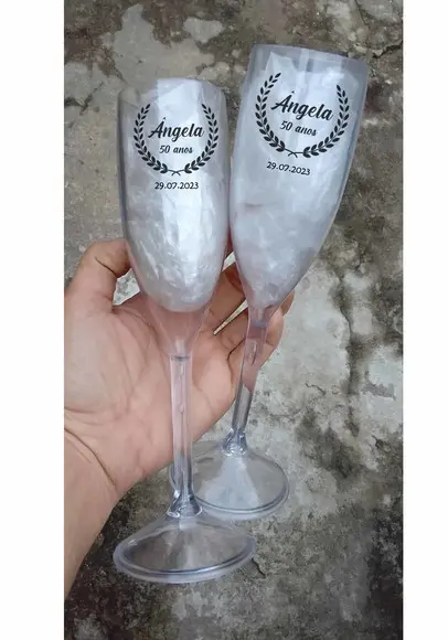 Taças Personalizadas Champagne 50 Anos