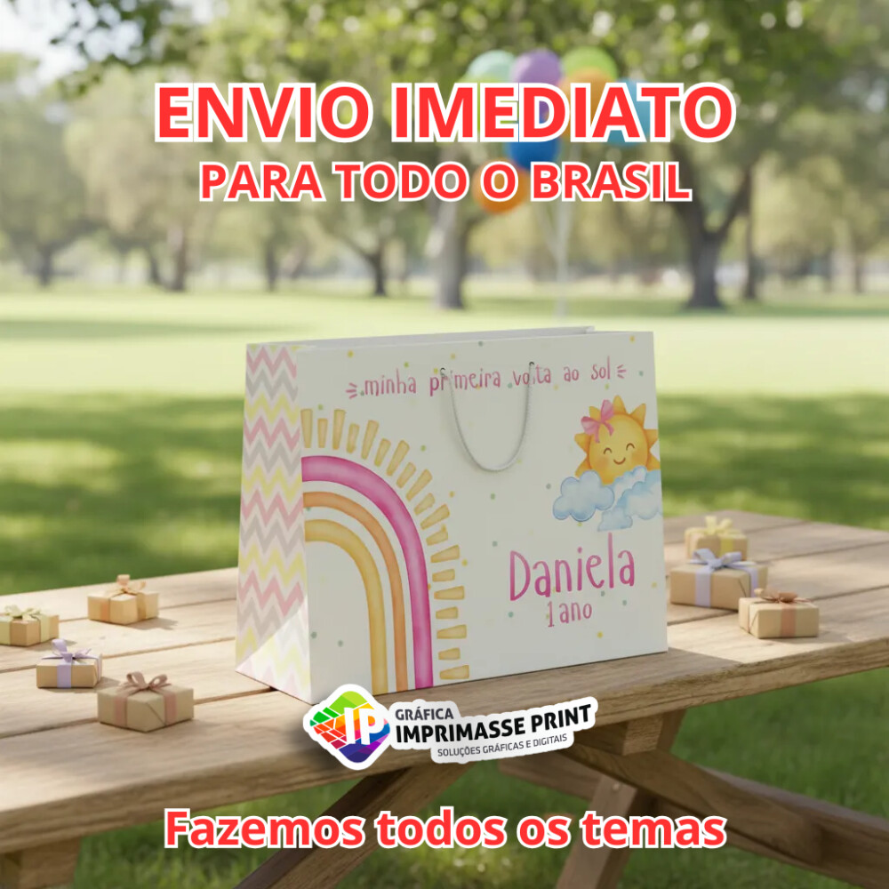10 Sacola Personalizada - Primeira Volta ao Sol