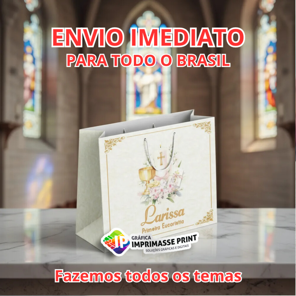 10 Sacola Personalizada - Sacolinha Primeira Eucaristia