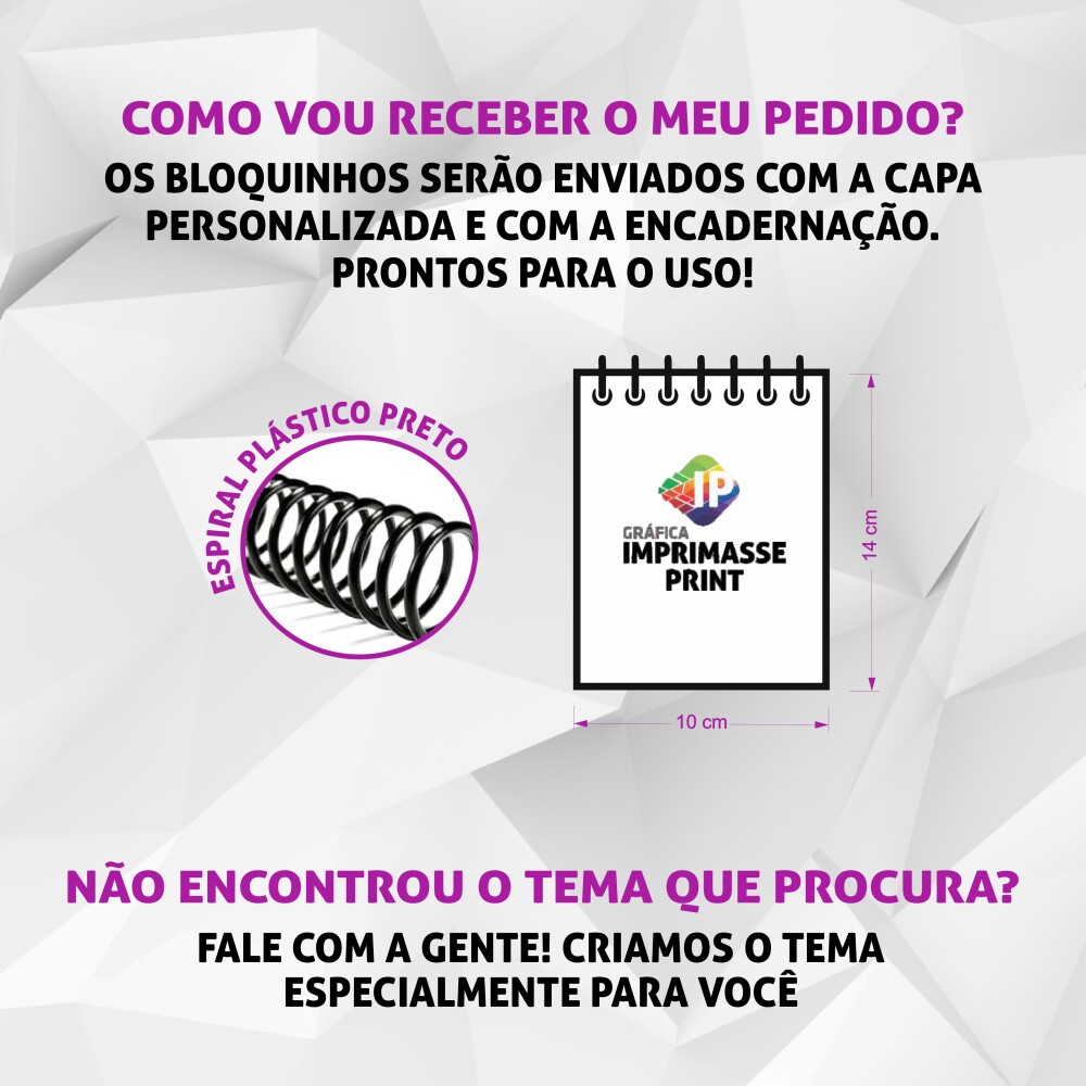 Kit 10 Bloquinhos de anotações | Bloquinhos de notas | Lembranc