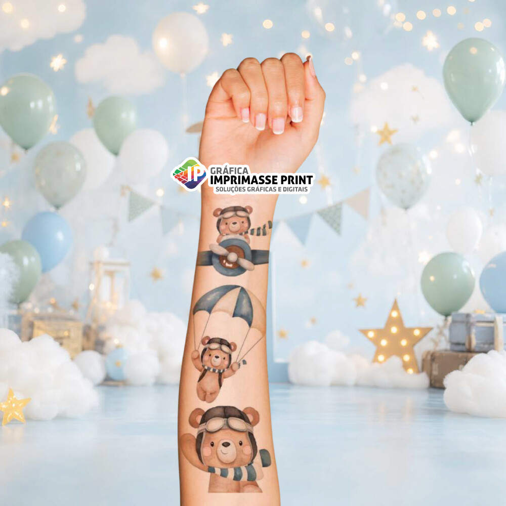 Tatuagem Temporária Personalizada - Folha A4