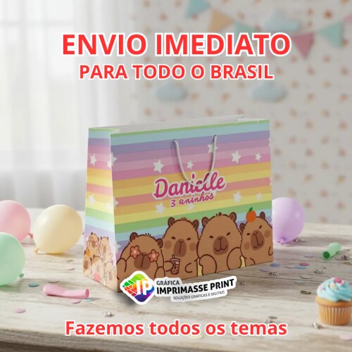 10 Sacola Personalizada - Sacolinha Capivara