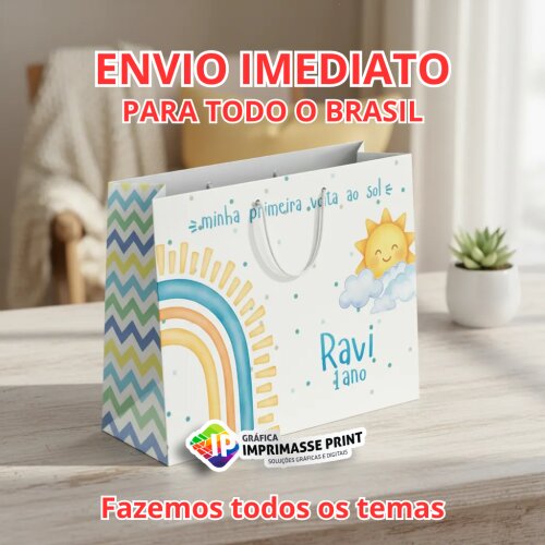 10 Sacola Personalizada - Primeira Volta ao Sol