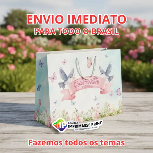 10 Sacola Personalizada - Sacolinha Jardim Encantado