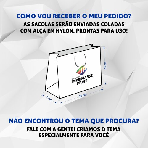 10 Sacola Personalizada - Sacolinha Sereia Fundo do Mar