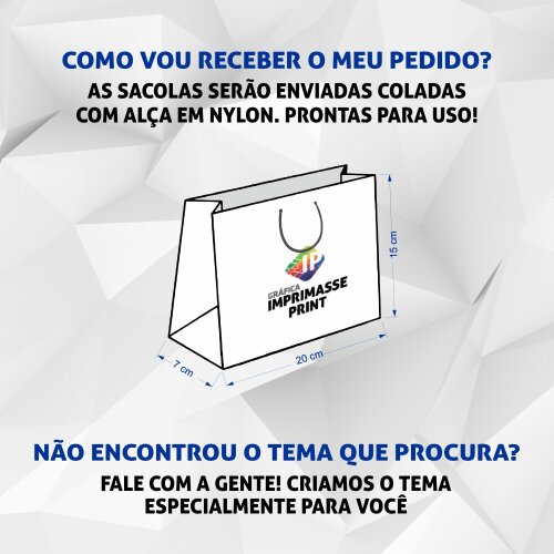 10 Sacola Personalizada - Sacolinha Elefantinho Encantado