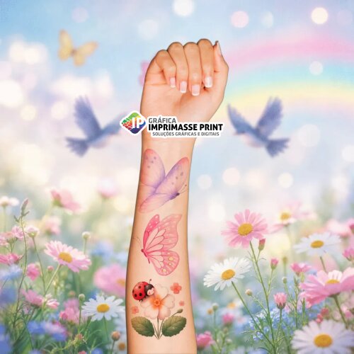 Tatuagem Temporária Personalizada - Folha A4