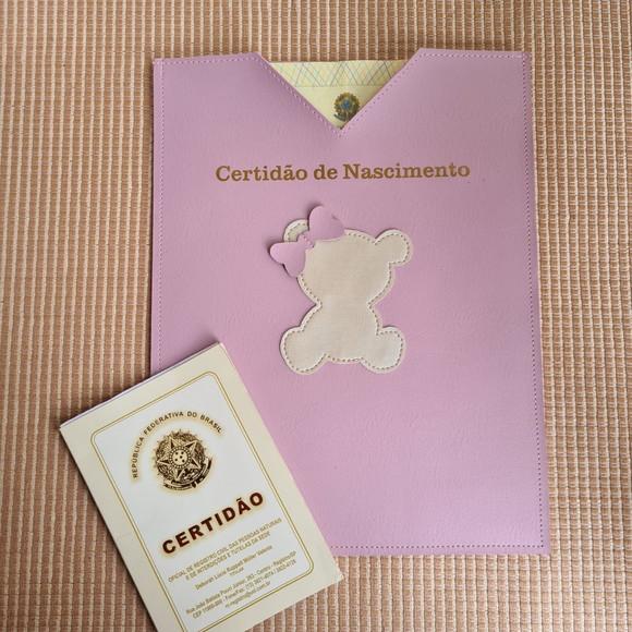 Capa para Certidão de Nascimento em Sintético - Personalizo