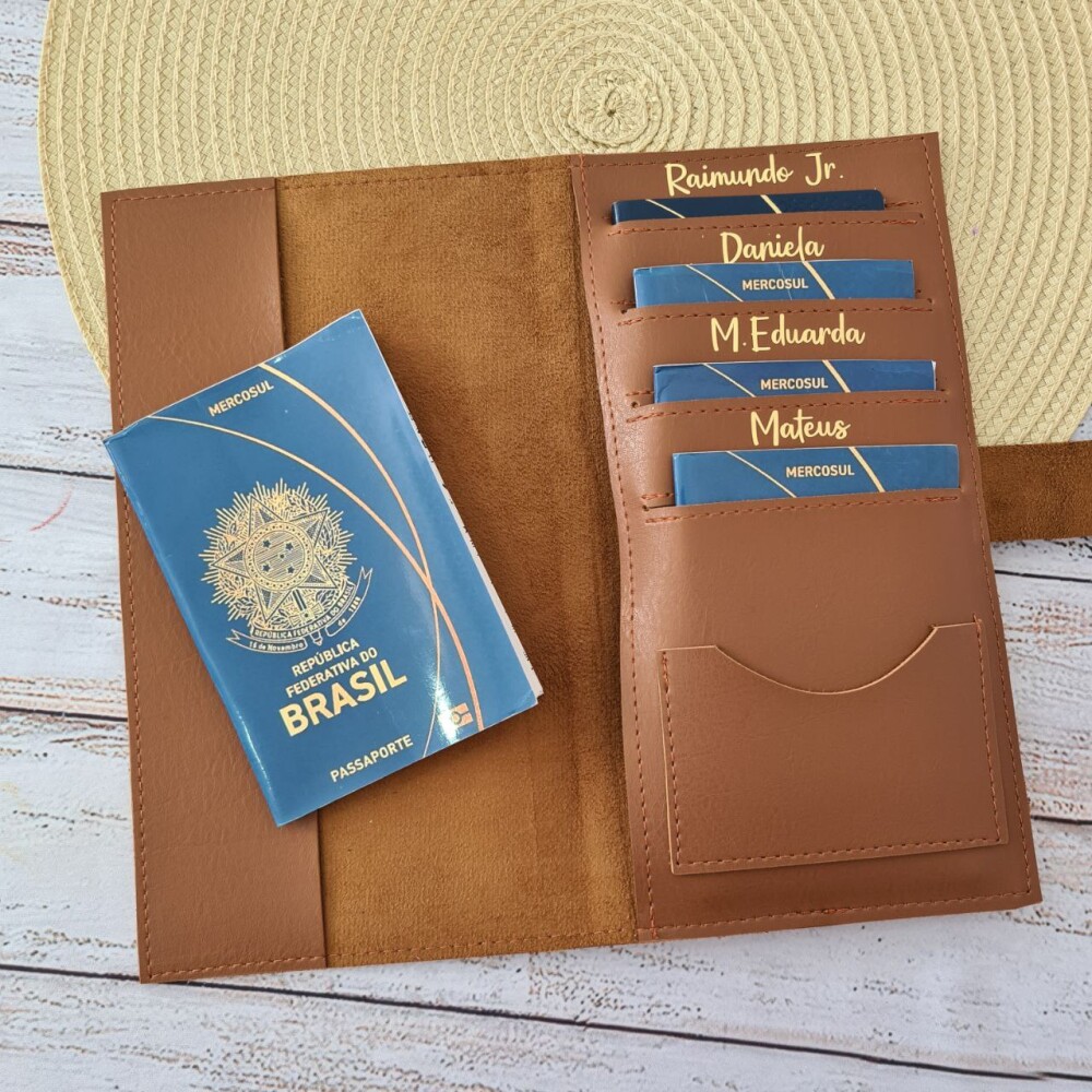 Capa Protetora para Passaporte Família - 4 Lugares