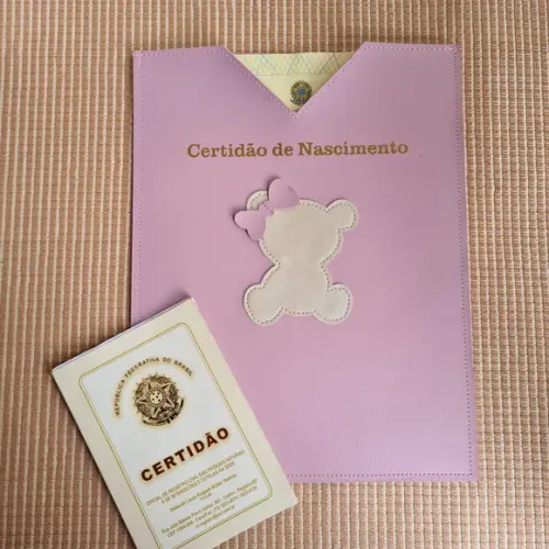 Capa para Certidão de Nascimento em Sintético - Personalizo