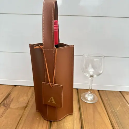 Porta Garrafa de Vinho - Personalizo com Nome ou Inicial