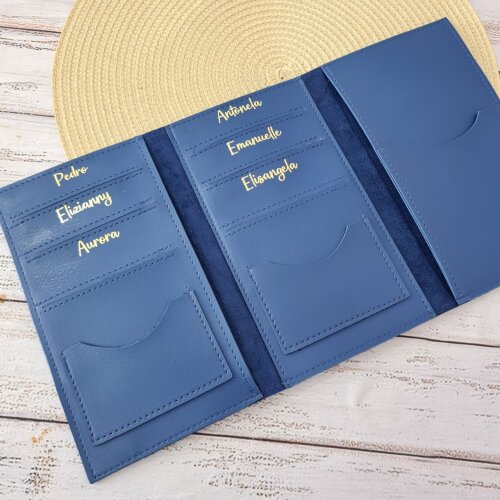 Capa Porta Passaporte Família para 6 Passaportes Personalizo