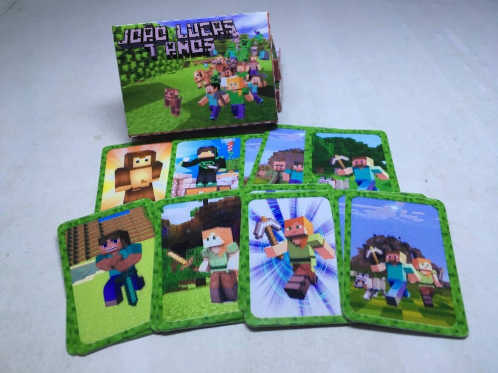 Jogo do mico e jogo da memória Grande 2 em 1 - Minecraft