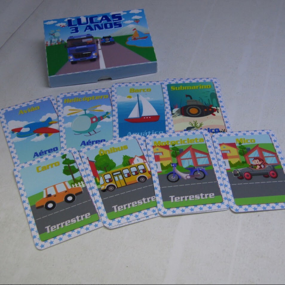 Mini jogo do mico e jogo da memoria 2 em 1 - Meio de transporte