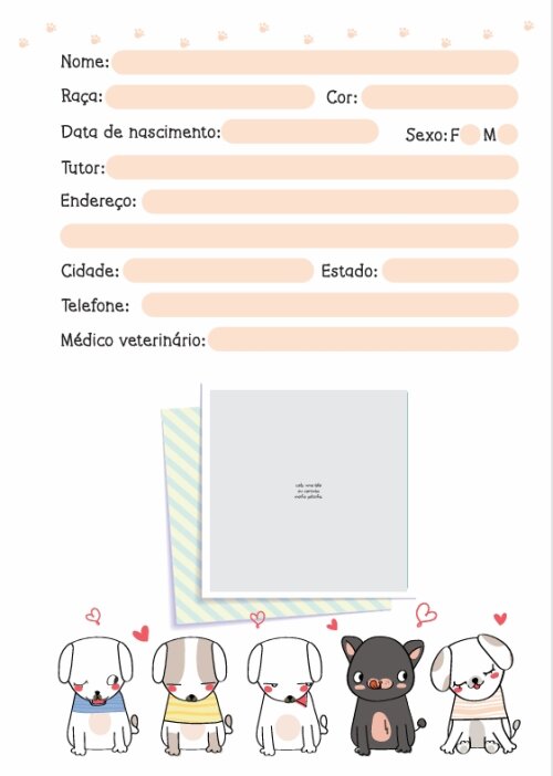 Caderneta vacinação pet