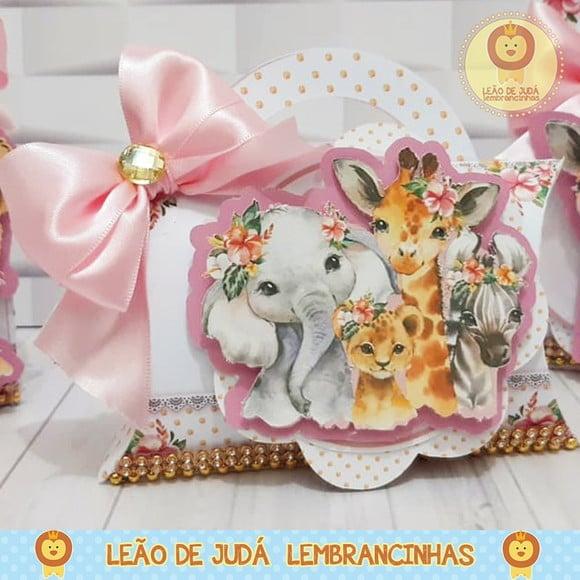 Caixinha para festa tema safari menina