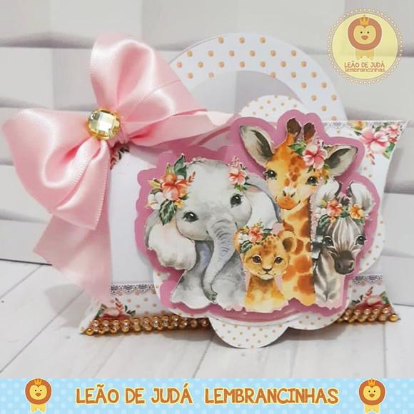Caixinha para festa tema safari menina