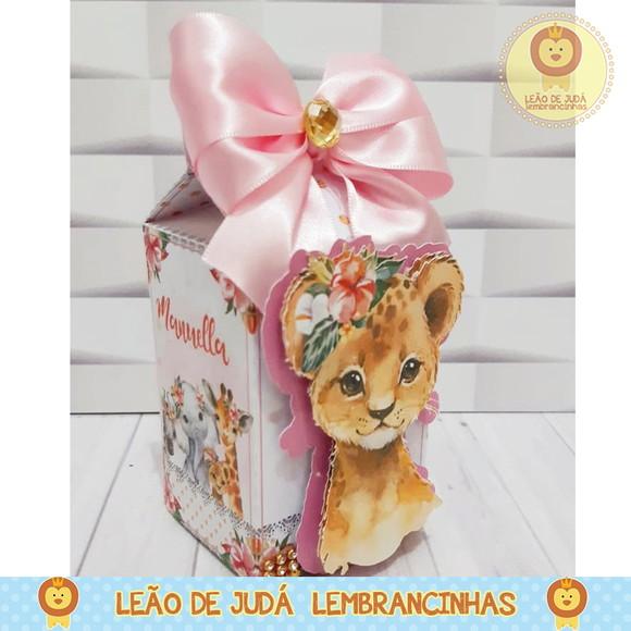 Caixinha para festa tema safari menina