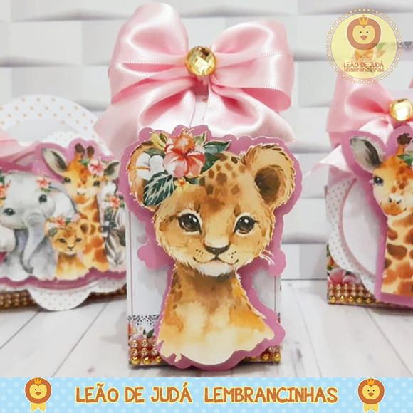 Caixinha para festa tema safari menina
