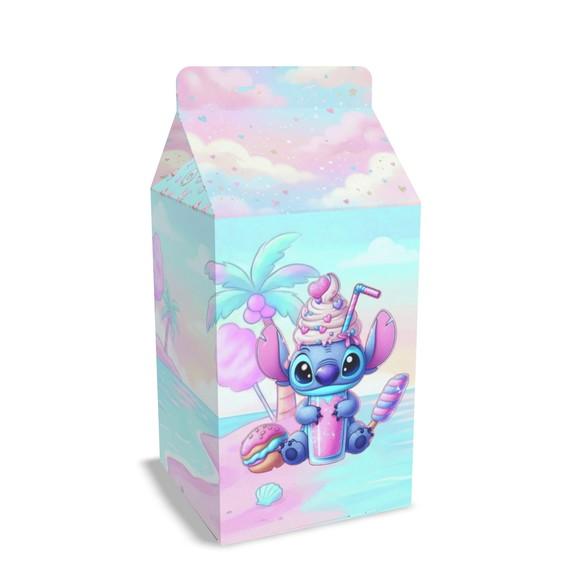 Caixinha para Festa Tema Stitch Sorvete Azul e Rosa