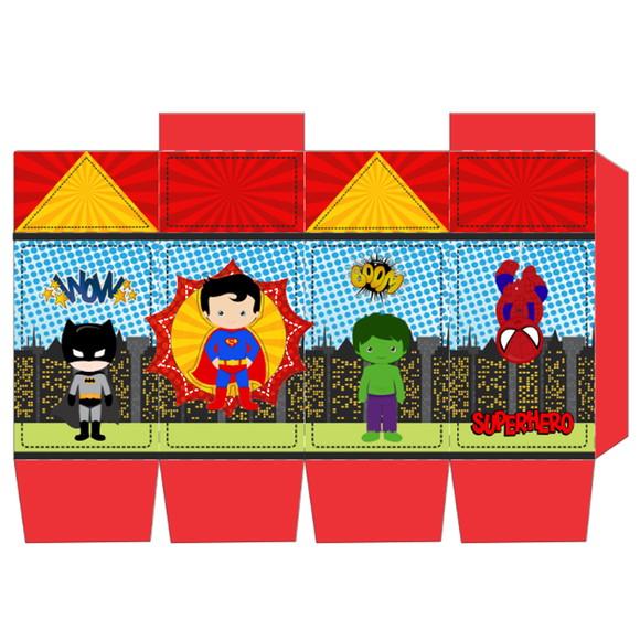 Caixinha para Festa Tema Super Heróis