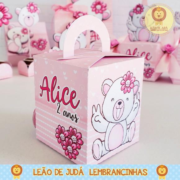 Caixinha para festa tema ursa rosa
