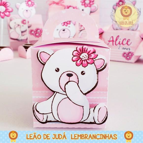 Caixinha para festa tema ursa rosa