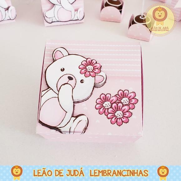 Caixinha para festa tema ursa rosa