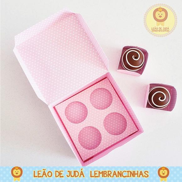 Caixinha para festa tema ursa rosa