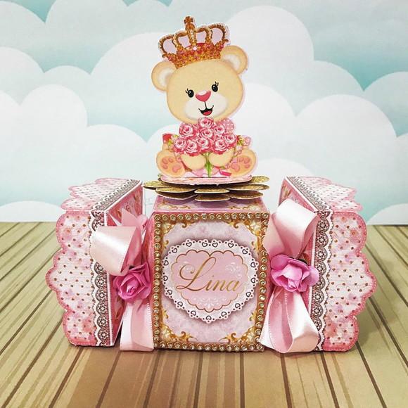Caixinha para festa tema ursinha princesa