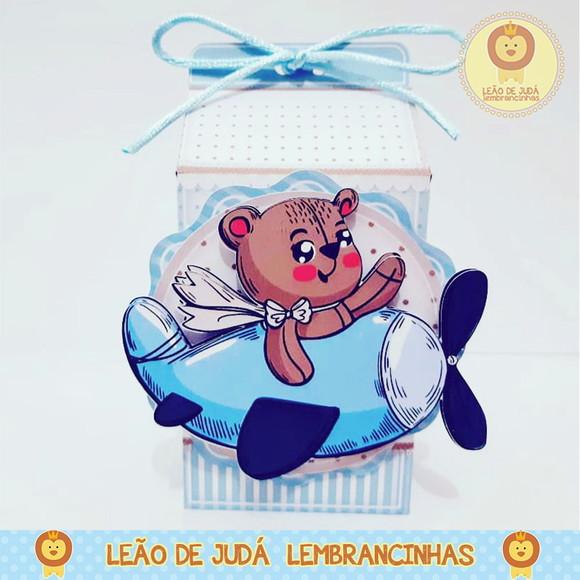 Caixinha para festa tema ursinho aviador