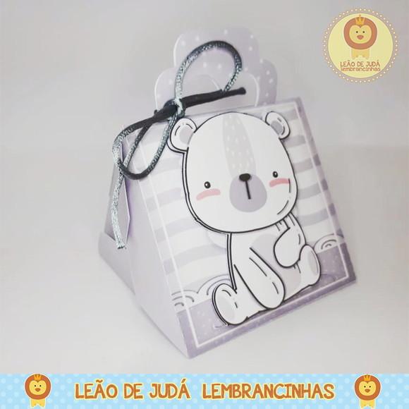 Caixinha para festa tema urso minimalista