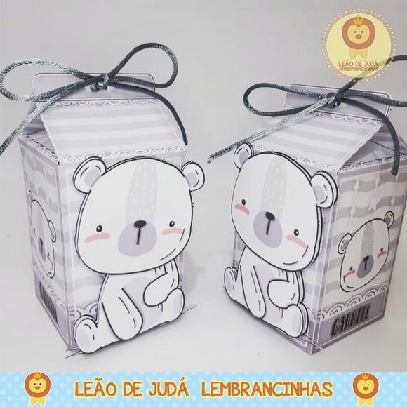 Caixinha para festa tema urso minimalista