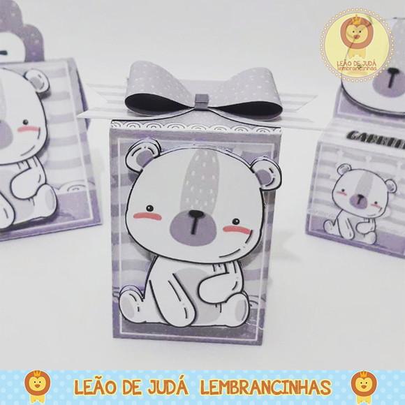 Caixinha para festa tema urso minimalista