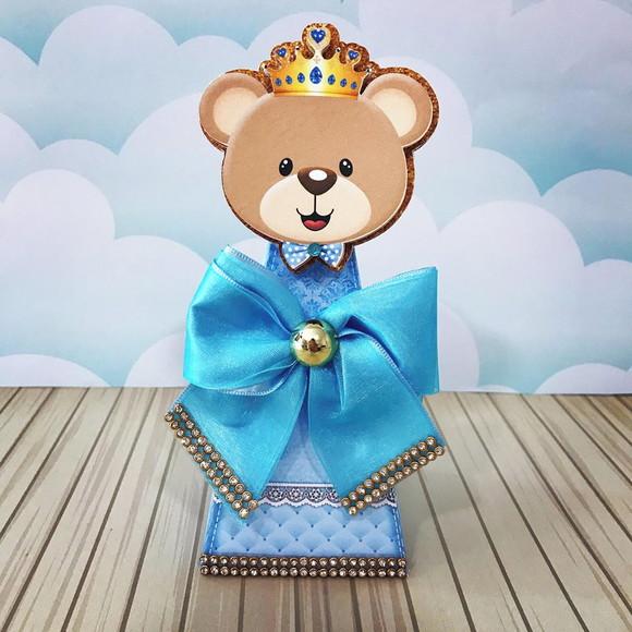 Caixinha para festa tema urso príncipe