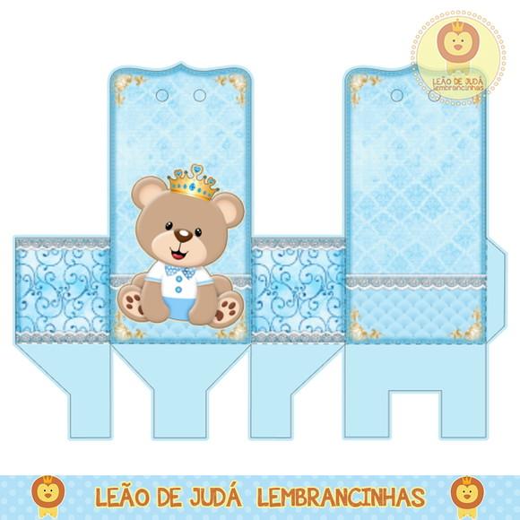 Caixinha para festa urso príncipe