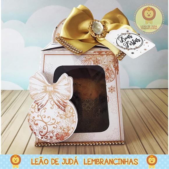Caixinha para mini panetone natal
