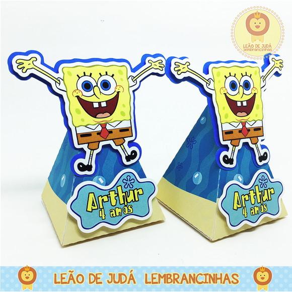 Caixinha Piramide Tema Bob Esponja modelo 1