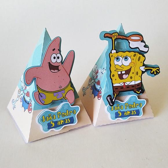 Caixinha Piramide Tema Bob Esponja Modelo 2