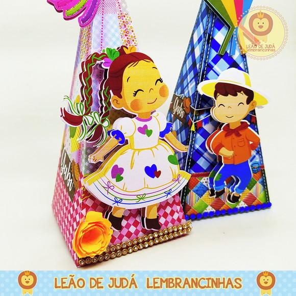 Caixinha piramide tema festa junina