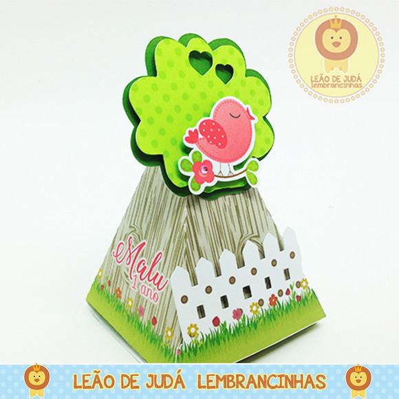 Caixinha Piramide Tema jardim modelo 5