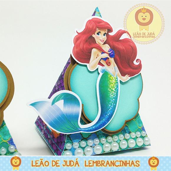 Caixinha Piramide Tema Pequena sereia
