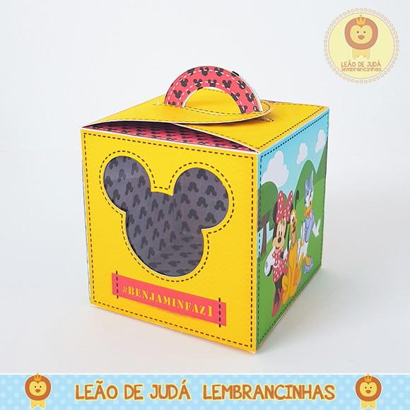 Caixinha Quadrada com alça tema Mickey