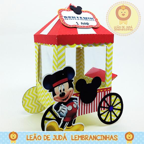 Carrinho de Pipoca Tema Circo do Mickey