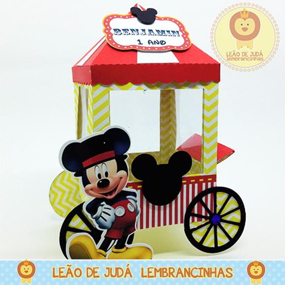 Carrinho de Pipoca Tema Circo do Mickey